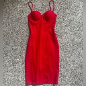 Red silhouette dress